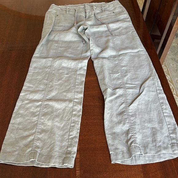 Inc. international concepts, petite size 2P 100% linen gray ladies casual pants - Picture 5 of 8